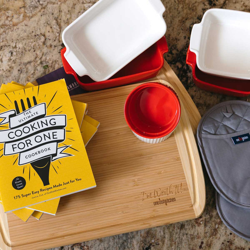 Red 5-inch square baking dish